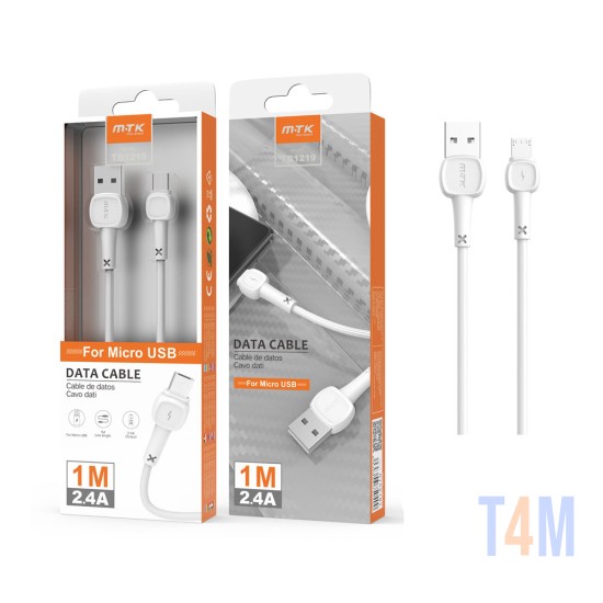 MTK DATA CABLE TB1219 BL FOR MICROUSB 2.4A 1M WHITE